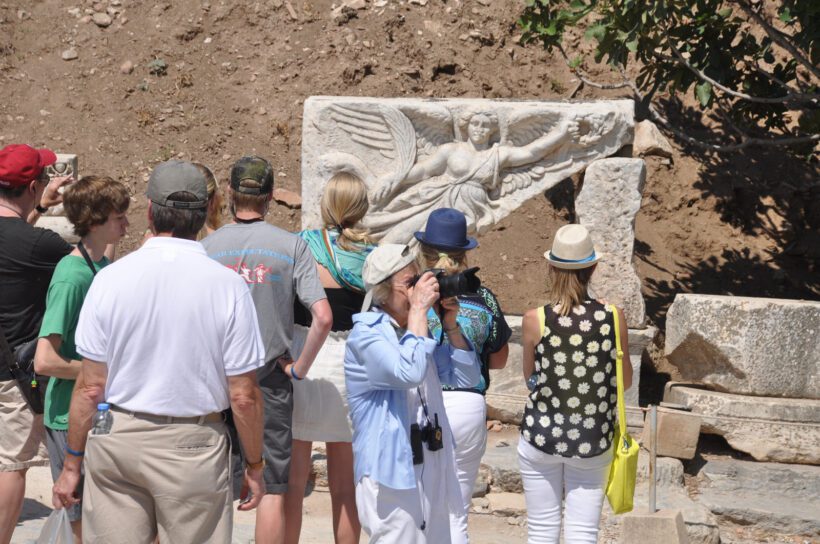 A group of tourists from Accessible Ephesus Virgin Mary House & Temple Of Artemis Tour from Izmir